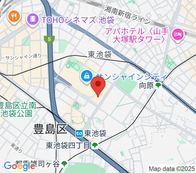 サンシャイン劇場の地図