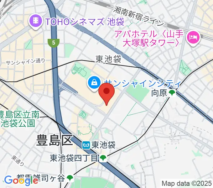 サンシャイン劇場の地図
