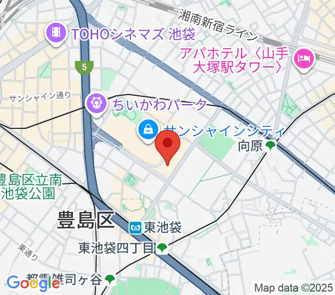 サンシャイン劇場の地図