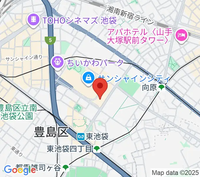 サンシャイン劇場の地図