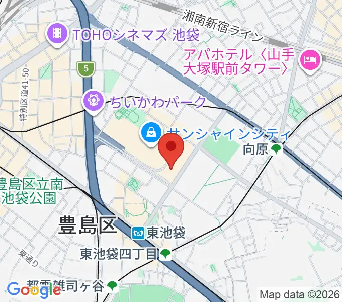 サンシャイン劇場の地図