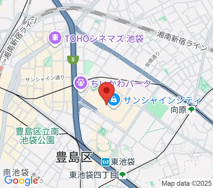 サンシャインシティ噴水広場の地図