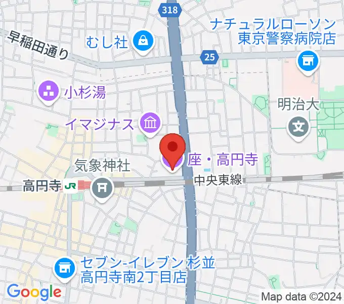 座・高円寺の地図