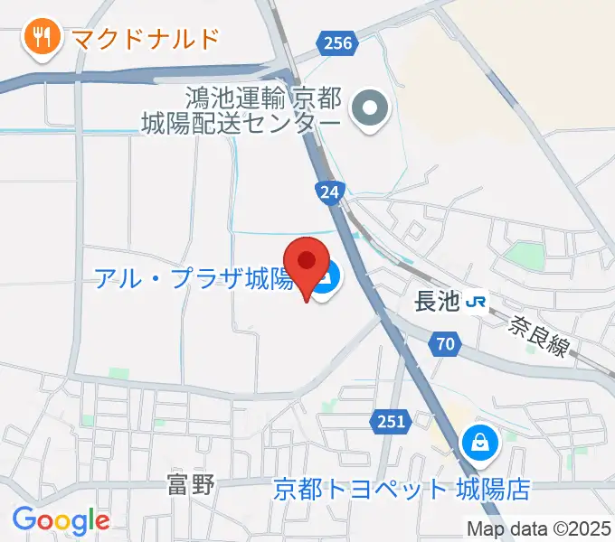 JEUGIA アルプラザ城陽センターの地図