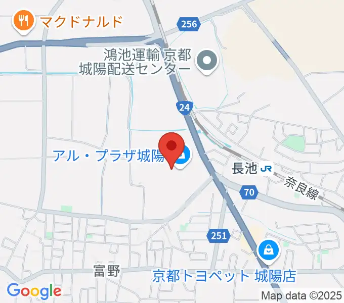 JEUGIA アルプラザ城陽センターの地図