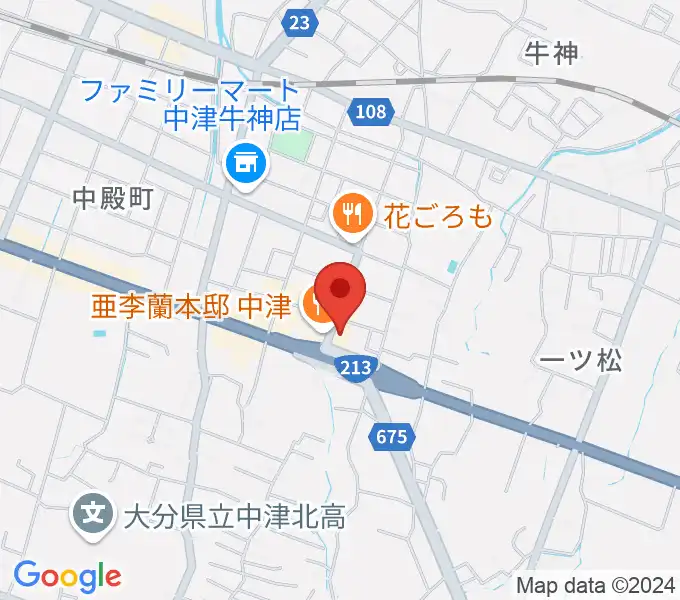 ミュージックストアナガト中津店の地図