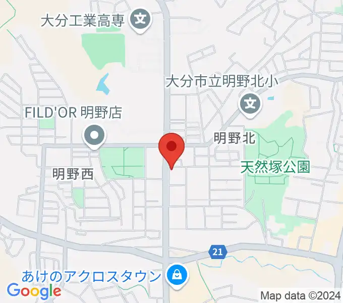 ミュージックストアナガト明野センターの地図