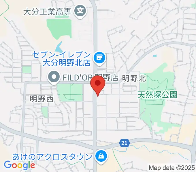 ミュージックストアナガト明野センターの地図