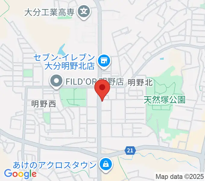 ミュージックストアナガト明野センターの地図