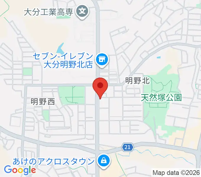 ミュージックストアナガト明野センターの地図