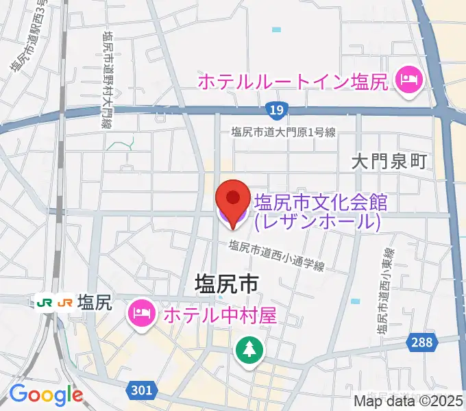 塩尻市文化会館レザンホールの地図