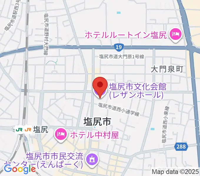 塩尻市文化会館レザンホールの地図