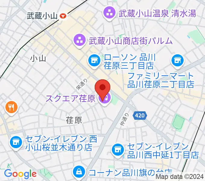 スクエア荏原 ひらつかホールの地図