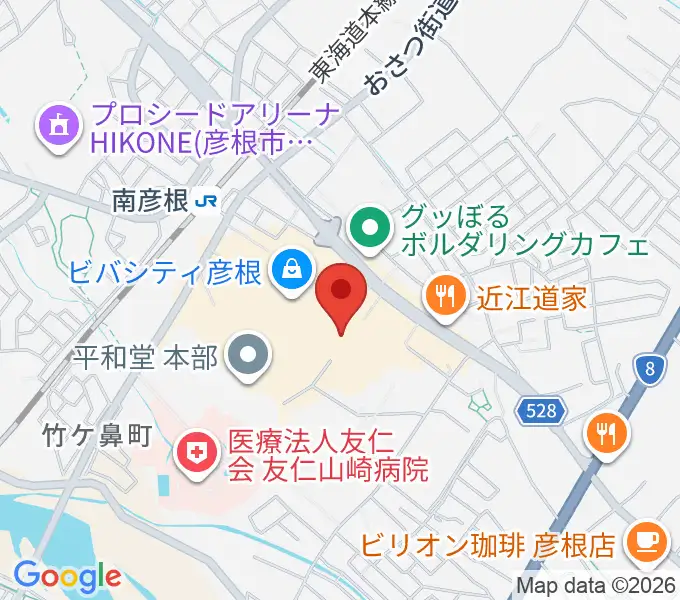 JEUGIAカルチャーセンター ビバシティ彦根店の地図