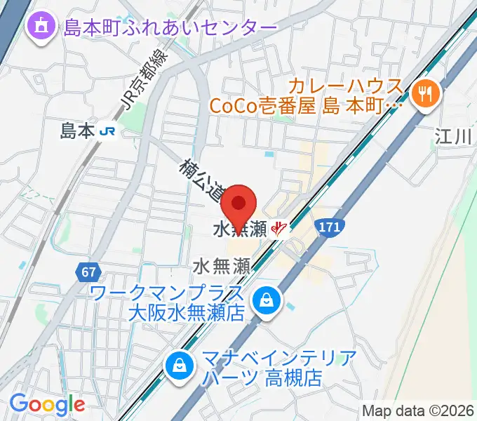 JEUGIA 島本センターの地図