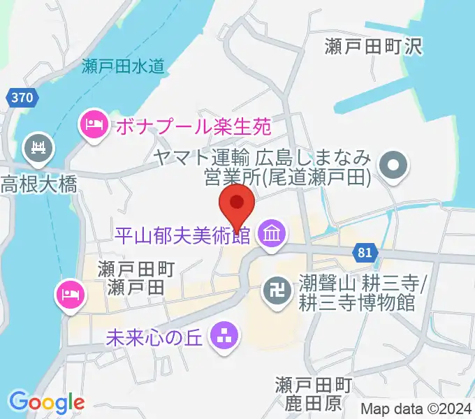 尾道市瀬戸田市民会館の地図