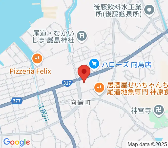 尾道市民センターむかいしま文化ホールの地図