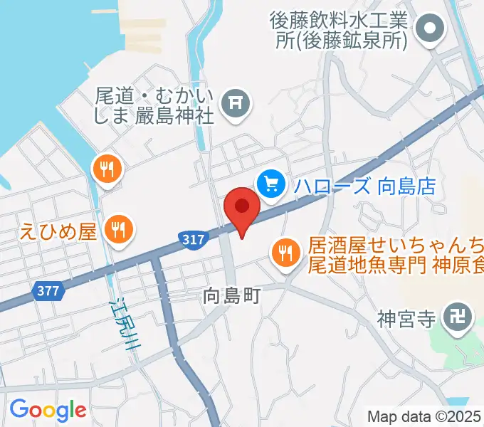 尾道市民センターむかいしま文化ホールの地図