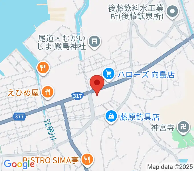 尾道市民センターむかいしま文化ホールの地図