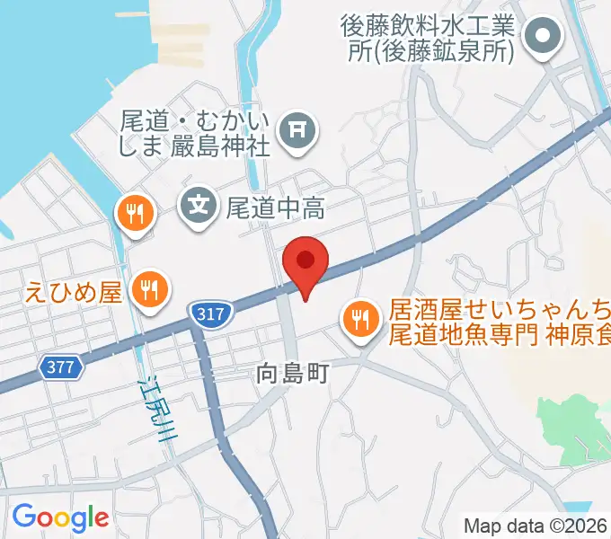 尾道市民センターむかいしま文化ホールの地図