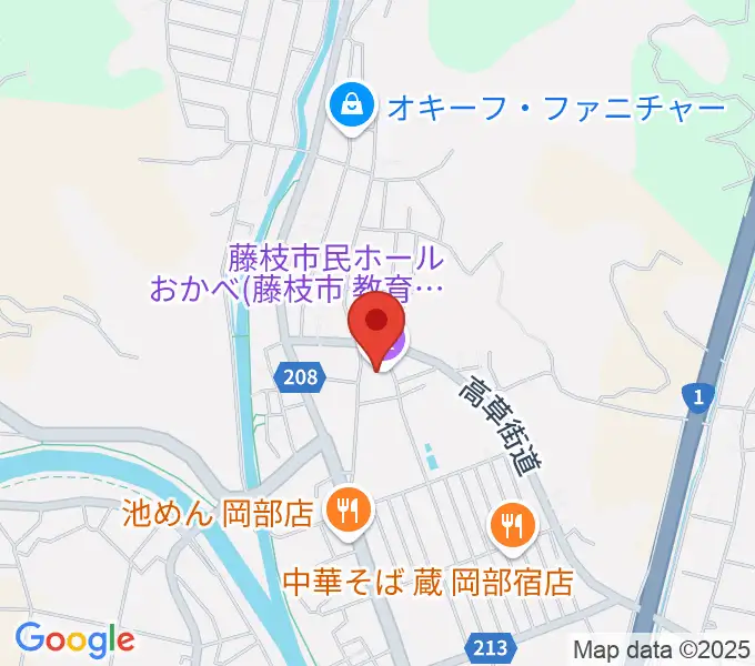 藤枝市民ホールおかべの地図
