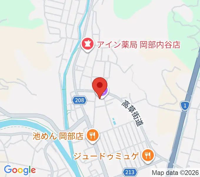 藤枝市民ホールおかべの地図