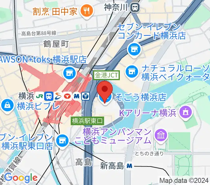 新都市ホールの地図