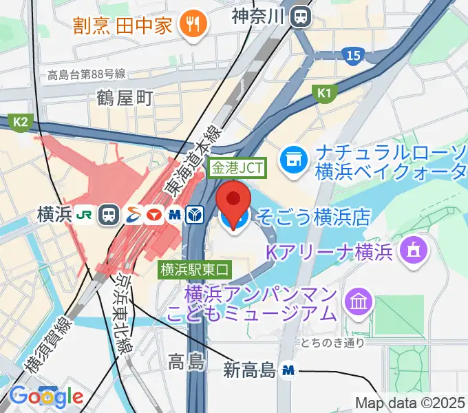 新都市ホールの地図