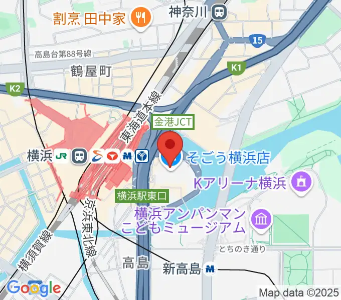 新都市ホールの地図
