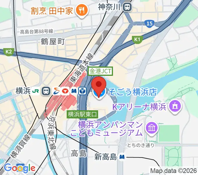 新都市ホールの地図