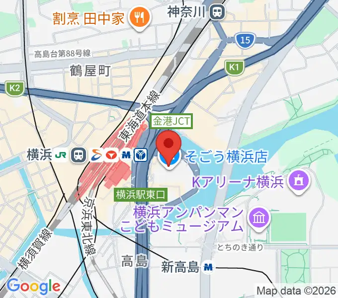 新都市ホールの地図