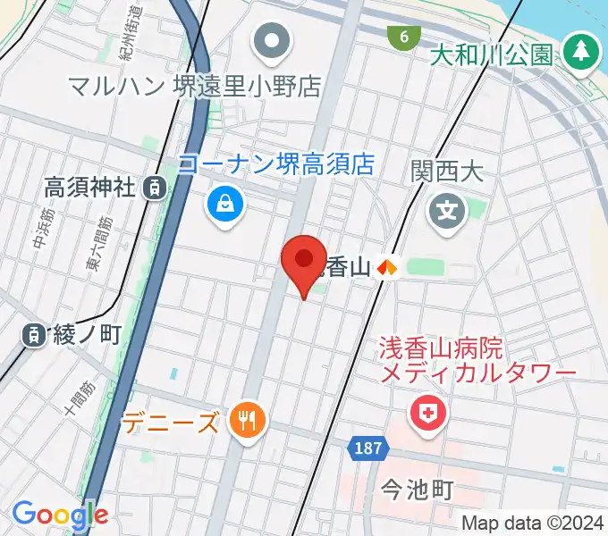 JwaGuitar音楽教室の地図