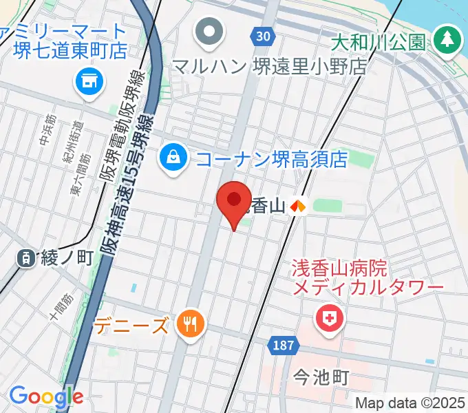 JwaGuitar音楽教室の地図
