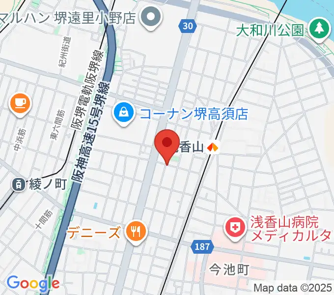 JwaGuitar音楽教室の地図
