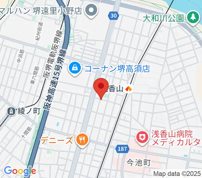 JwaGuitar音楽教室の地図