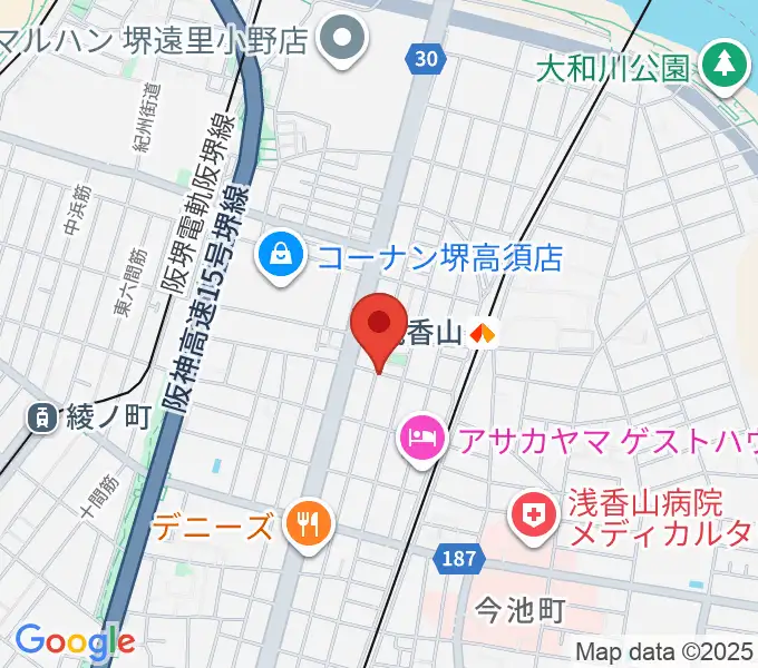 JwaGuitar音楽教室の地図