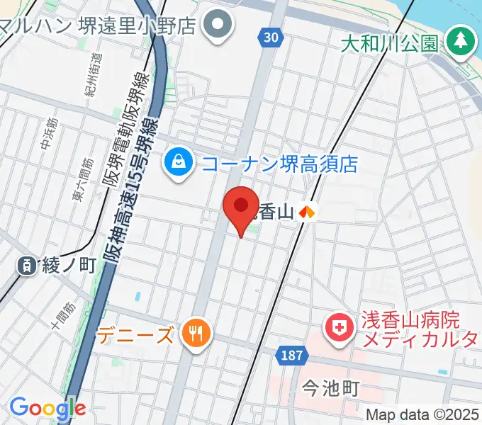 JwaGuitar音楽教室の地図
