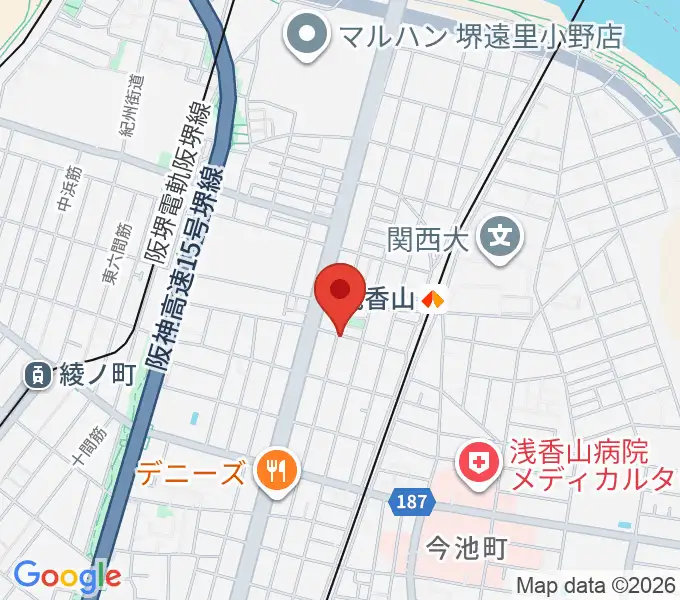 JwaGuitar音楽教室の地図