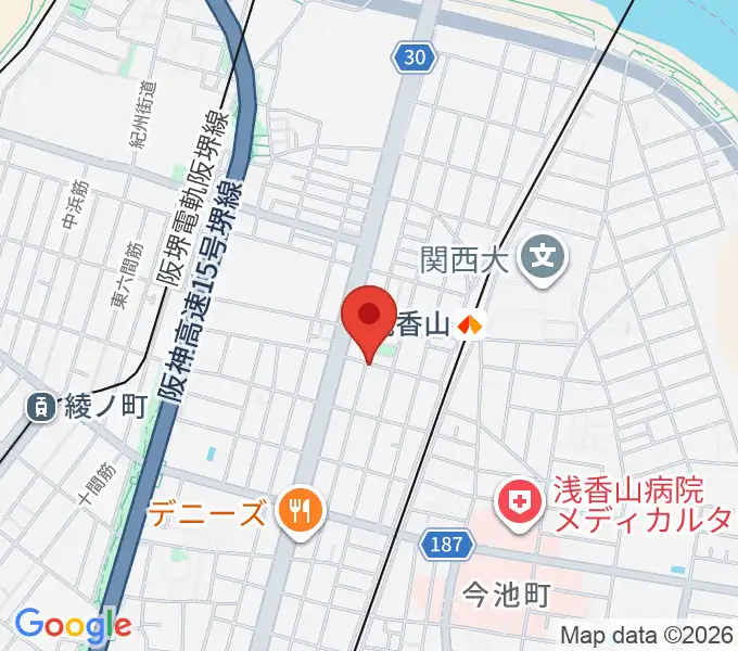 JwaGuitar音楽教室の地図