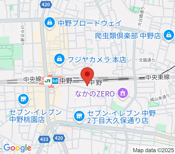 中野あくとれの地図