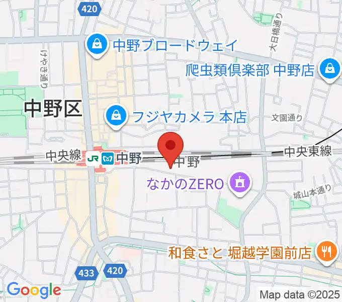 中野あくとれの地図