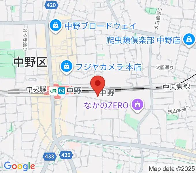 中野あくとれの地図