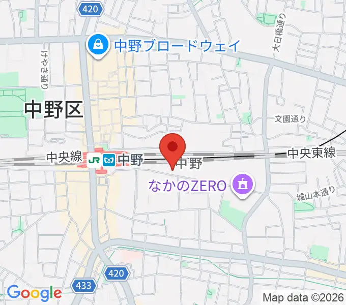 中野あくとれの地図