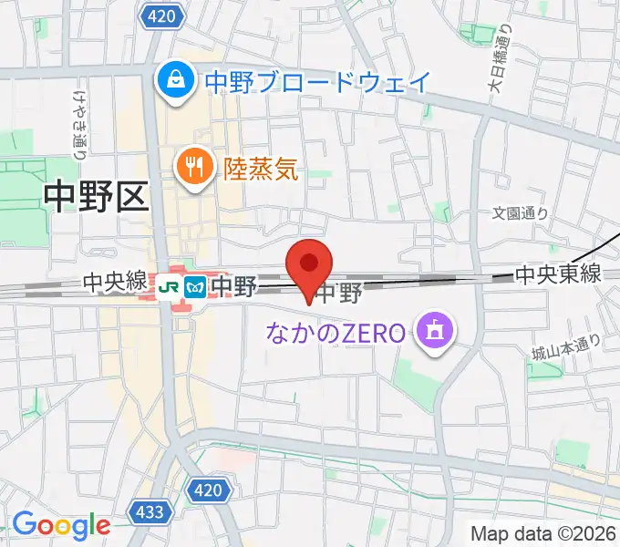 中野あくとれの地図