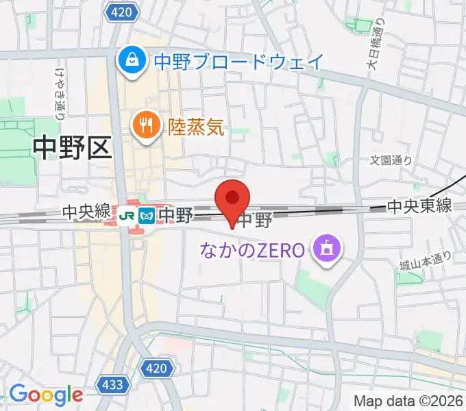 中野あくとれの地図
