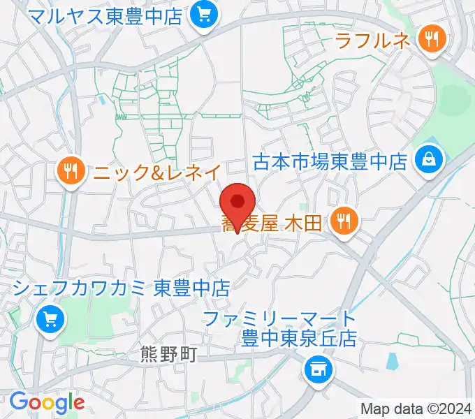 玉田ピアノ東豊中センターの地図