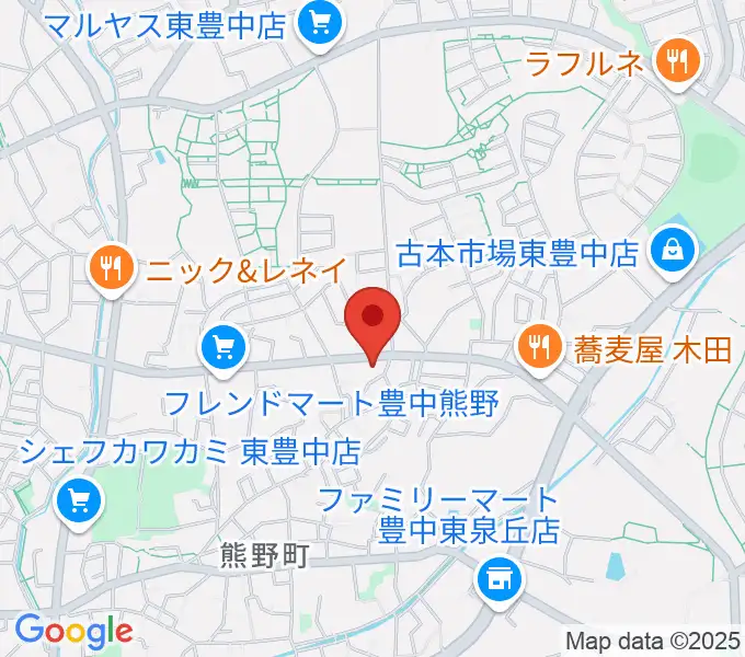 玉田ピアノ東豊中センターの地図
