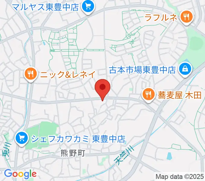 玉田ピアノ東豊中センターの地図