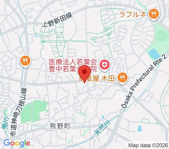 玉田ピアノ東豊中センターの地図