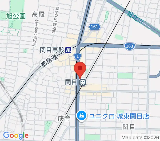 関目ブラウニーの地図